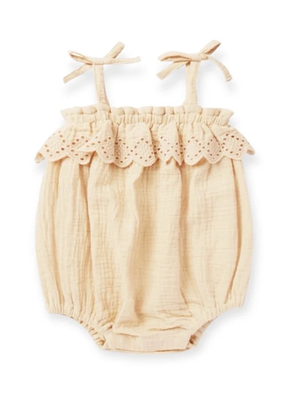 Rylee + Cru Ruffle Onesie ~ Ecru 12-18 Months
